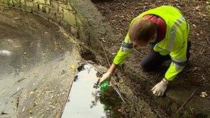 Water being tested