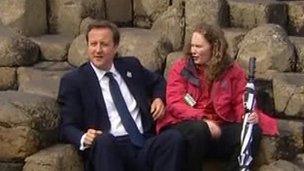 David Cameron surprised tourists when he paid a visit to the Giant's Causeway