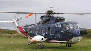 British International Helicopter on Tresco. Pic: D.Sims