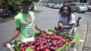 Street vendors in Kingston - June 2012