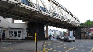 Railway bridge across High Street, Leamington