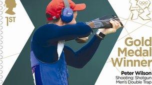 Gold medal stamp - men's double trap