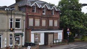 Building at the front of The Mix, Stowmarket