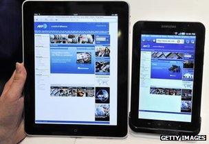 Apple and Samsung tablets