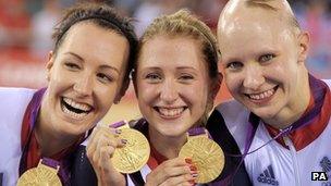 (From left) Dani King, Laura Trott and Joanna Rowsell