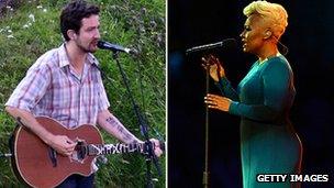 Frank Turner and Emeli Sande performing at the Olympic opening ceremony