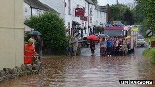 Flooding in Kingsteignton. Pic: Tim Parsons