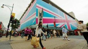 Shoppers on Oxford Street, in central London