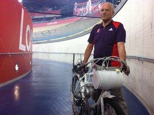 Peter Deary in the velodrome