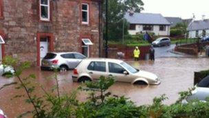 Flooded cars in Galston