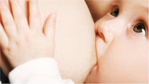 baby breastfeeding