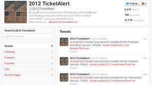 screengrab of @2012TicketAlert