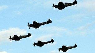 Spitfires in formation