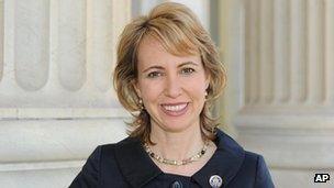 Gabrielle Giffords before the shooting in Tucson, Arizona March 2010