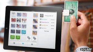 Square being used on an iPad