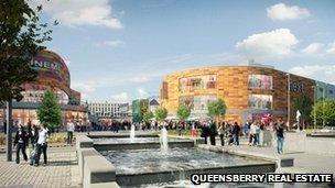 Artist view of John Frost Square plans by Queensberry