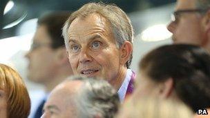 Ton Blair at the aquatics centre