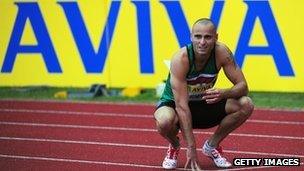 Athlete Andy Turner at the 2012 GB Olympic Trials, which Aviva sponsored