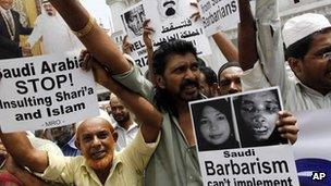 File photo (2011) of protest against alleged abuse of housemaids working in Middle East by Muslims in Sri Lanka