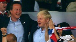 David Cameron and Boris Johnson at the Olympics