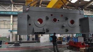 Machine that makes parts for cars at Fagor Arrasate