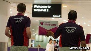 London 2012 games makers stand ready at Heathrow airport