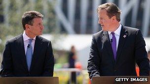 Lord Coe (left) and David Cameron