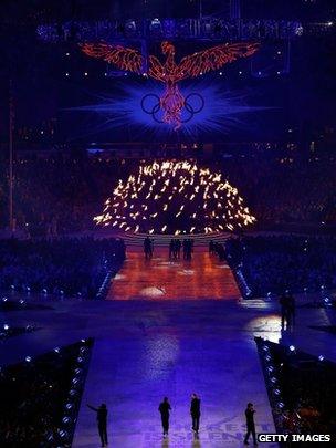 The cauldron in the Stadium