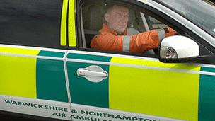 Dr Stuart Maitlin-Knibb in the Air Ambulance night car