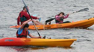 Mark Moore and his family try kayaking