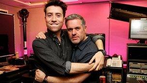 Nick Grimshaw and Chris Moyles