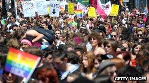 Gay rights march in Strasbourg