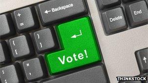 Computer keyboard with vote key