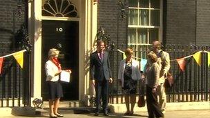 Ann Barnes and commissioner candidates outside No 10