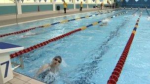 Chinese swimmers training in Leeds