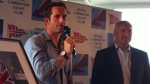 Ben Ainslie at the royal Lymington yacht club