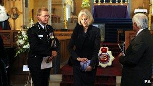 Essex Chief Constable Jim Barker-McCardle and Home Secretary Theresa May