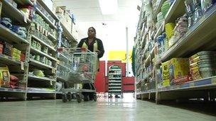 Barbara Shaw shopping in a supermarket