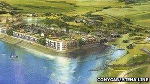 Artist's impression of how Holyhead marina will look