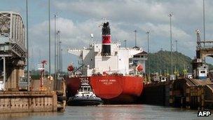 Ship goes through Panama Canal May 2012