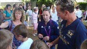 Carl Hester and Charlotte Dujardin met Sark residents and visitors