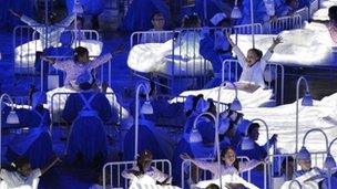 NHS staff taking part in the London 2012 Olympic opening ceremony