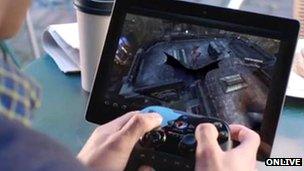 OnLive being used on a tablet