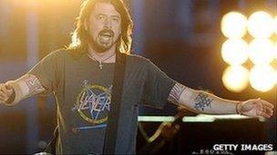 Dave Grohl fronts the Foo Fighters at the two-day Tennent's Vital festival