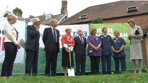 Turf-cutting ceremony for the new cancer unit