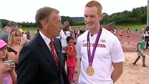 Stewart White and Greg Rutherford at Milton Keynes Athletics Club