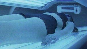 woman on sunbed