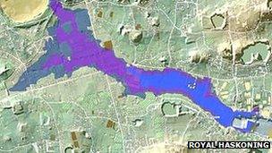 Flood map of the Braye du Valle