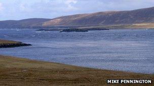 A view of Bluemull Sound