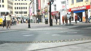 The water fountain at Northampton's market square